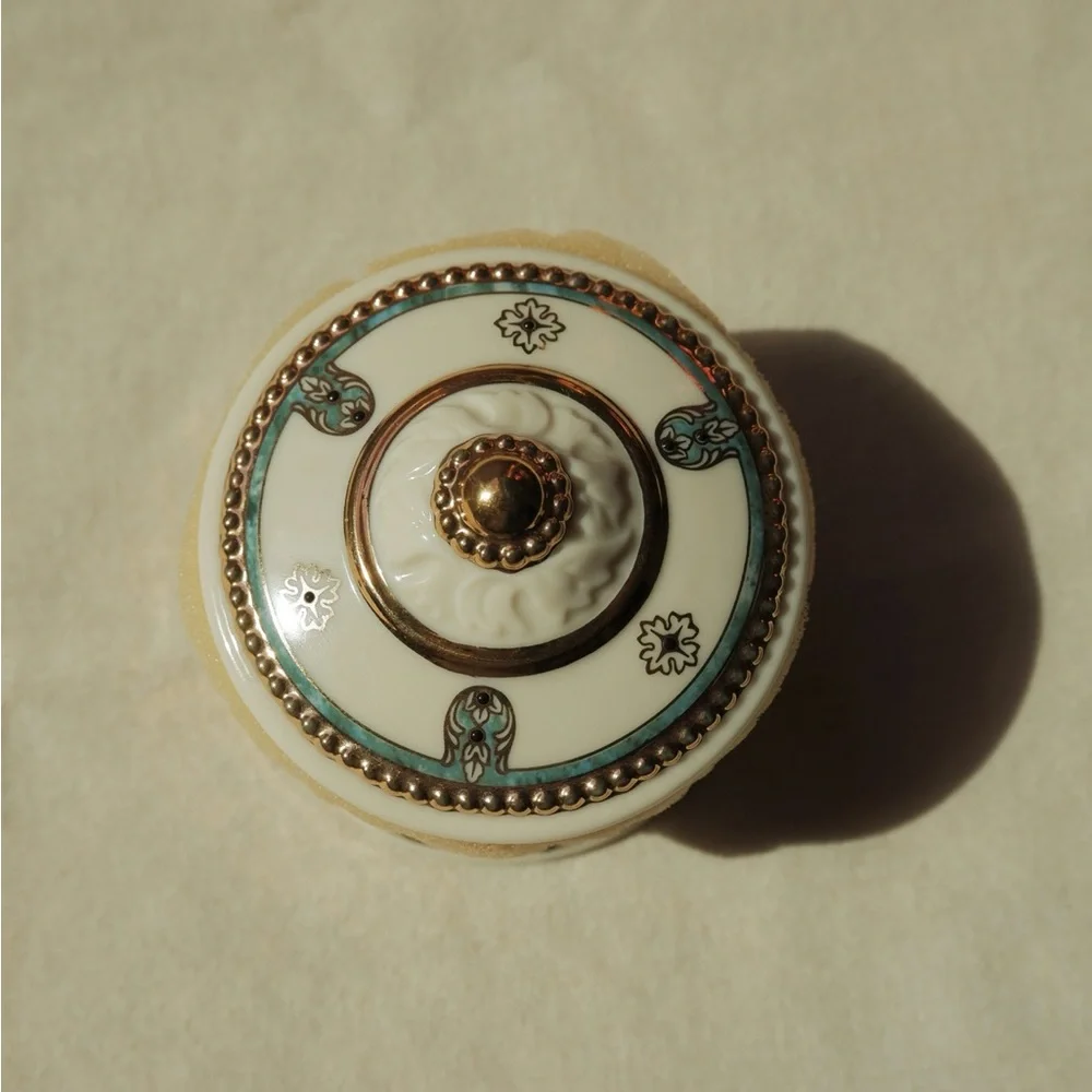 Vintage Lenox Majestic Royal Marble‎ Trinket Box White Blue Handcrafted 2